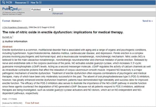 Abstract: The role of Nitric Oxide in the medical
                        treatment for erectile dysfunction